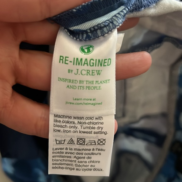 1 hour sale. J Crew. Remi pant in watercolor begonias print BLUE MEADOW, size 6 - Picture 4 of 9